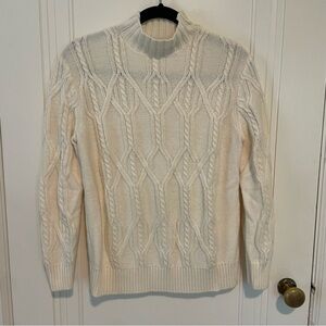 Banana Republic Cream Cable Knit Sweater Cotton Blend